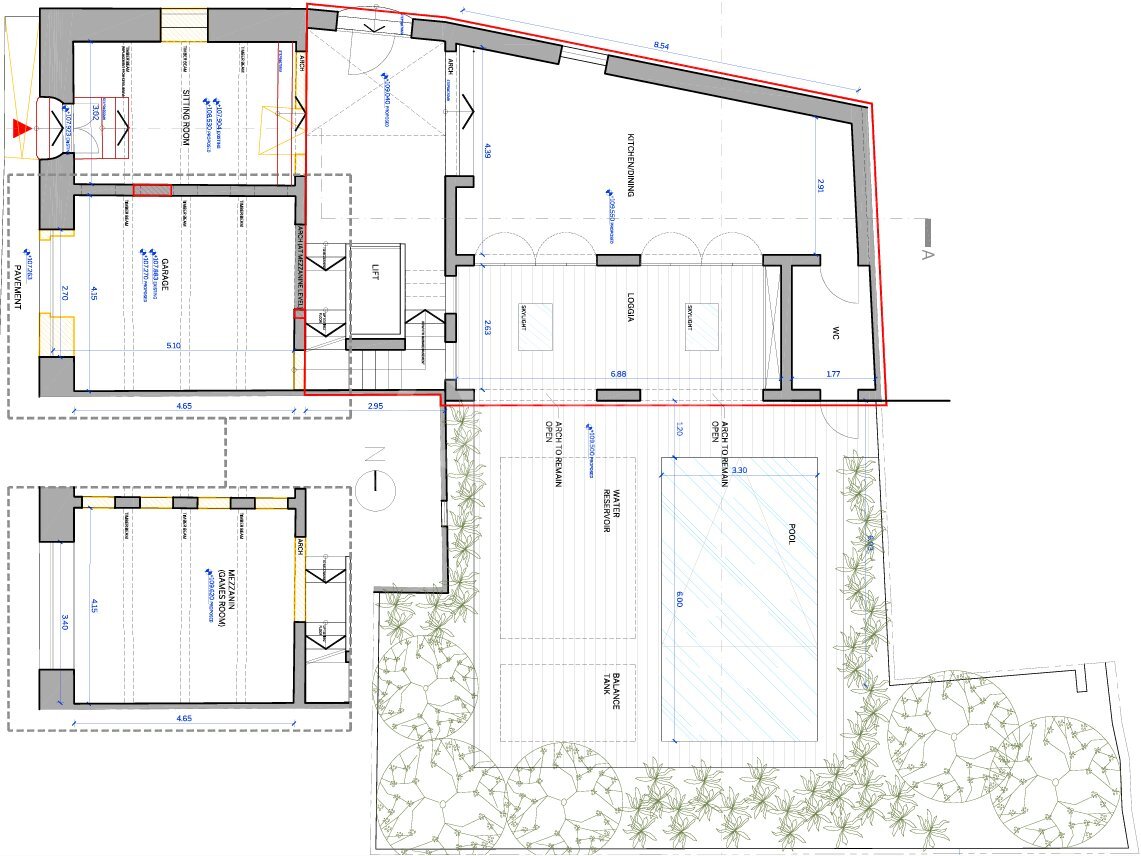 Semi-Detached Townhouse with Approved Permits for a Luxury 4-Bedroom Home