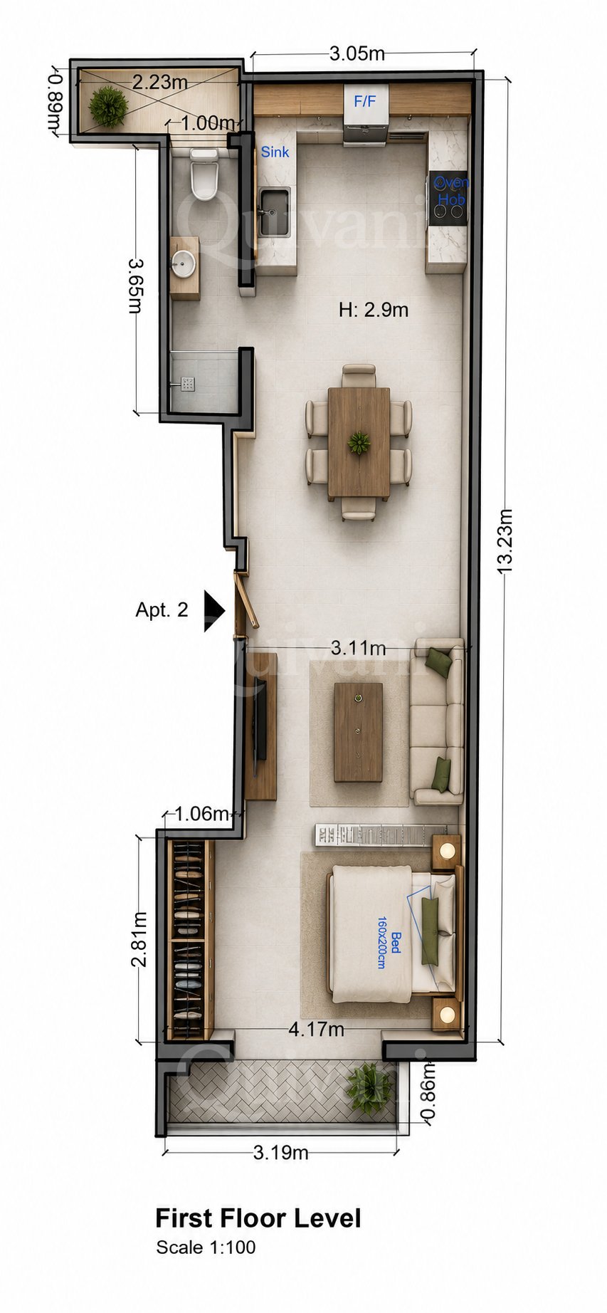 Paola Built and Finished Studio Apartment