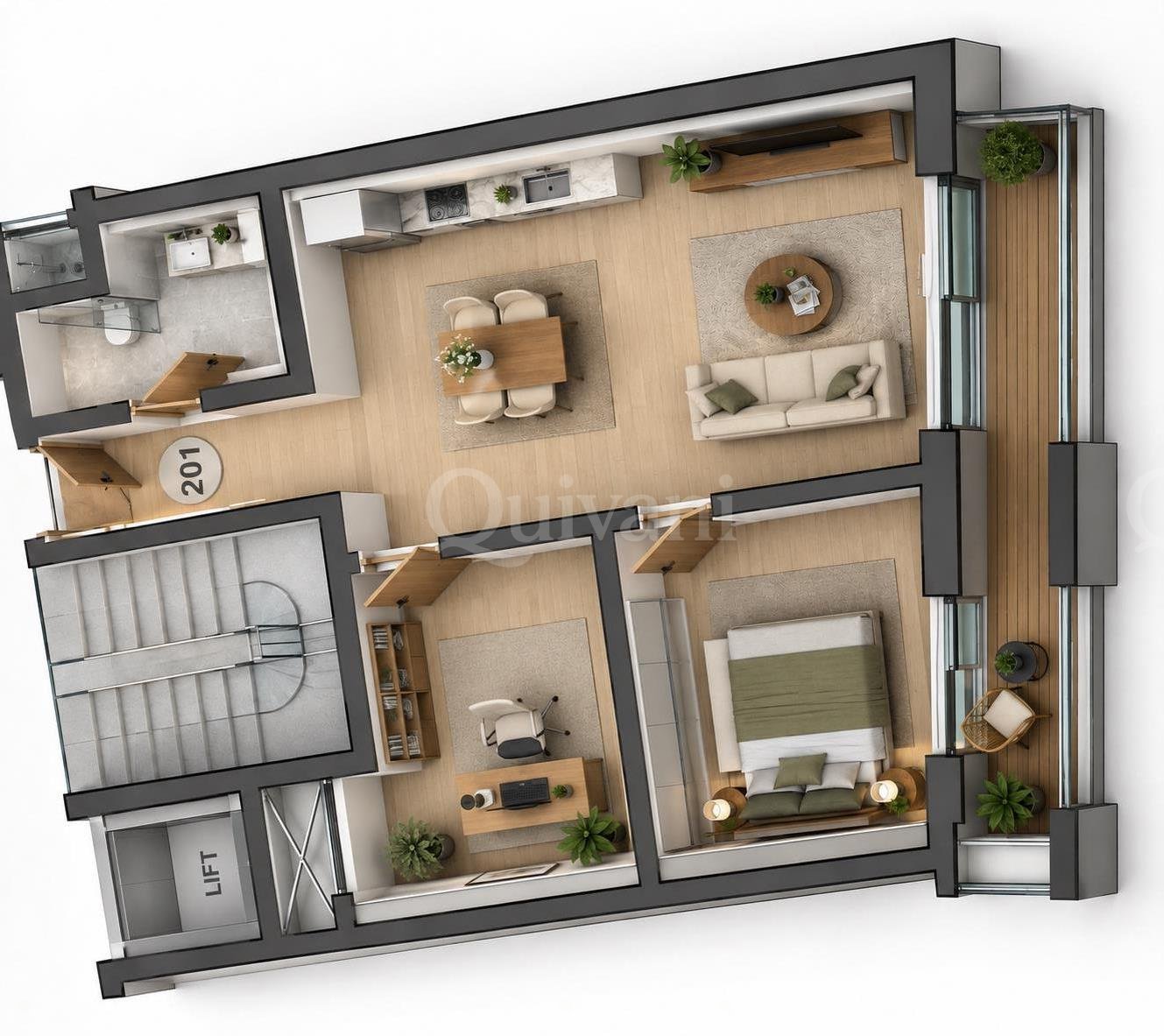 One Bedroom Plus Study Shell Apartment in Balzan