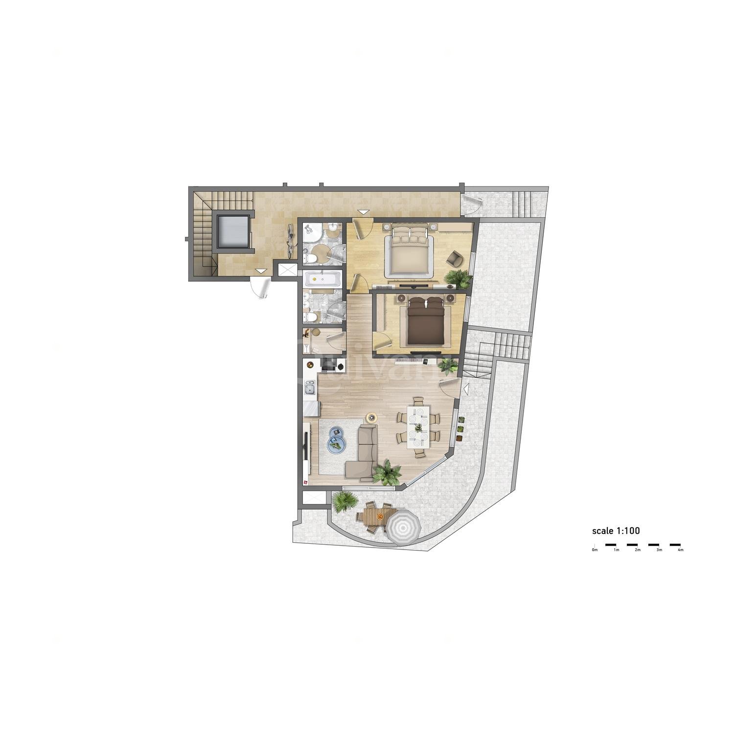 Marsascala, Furnished Penthouse