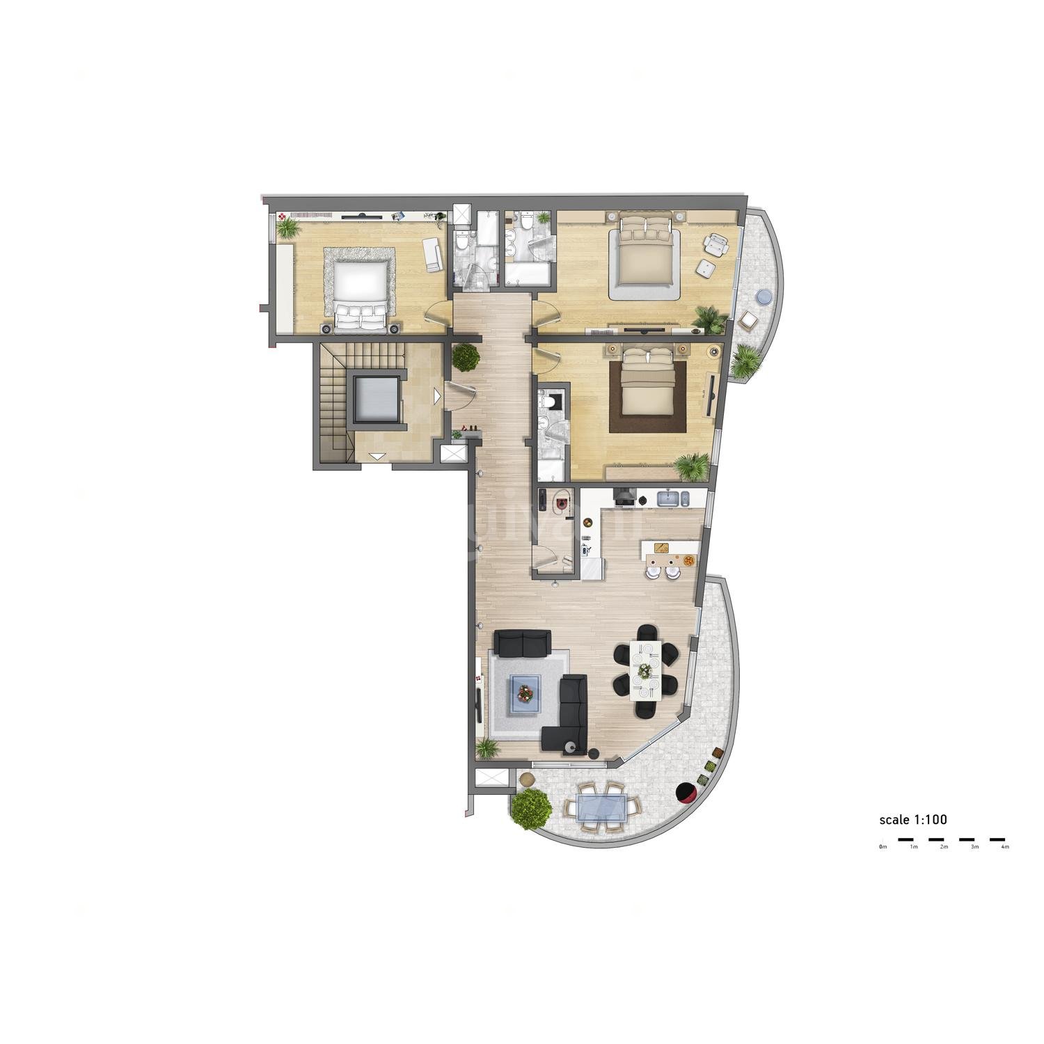 Marsascala, Furnished Penthouse