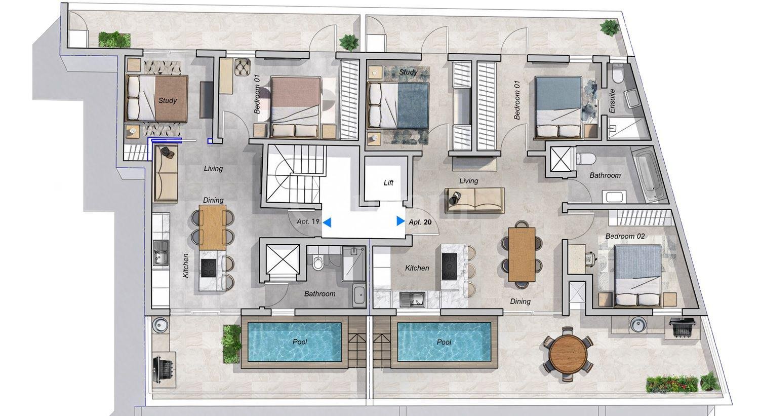 Penthouse with Airspace and space for pool in Qawra