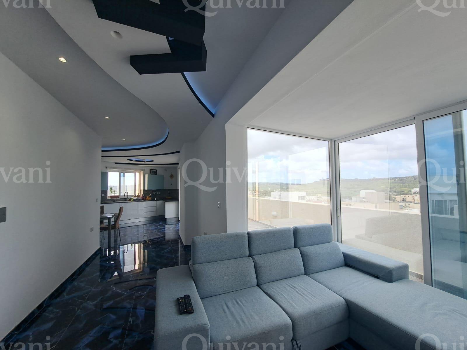 Qawra, Furnished Penthouse + Airspace