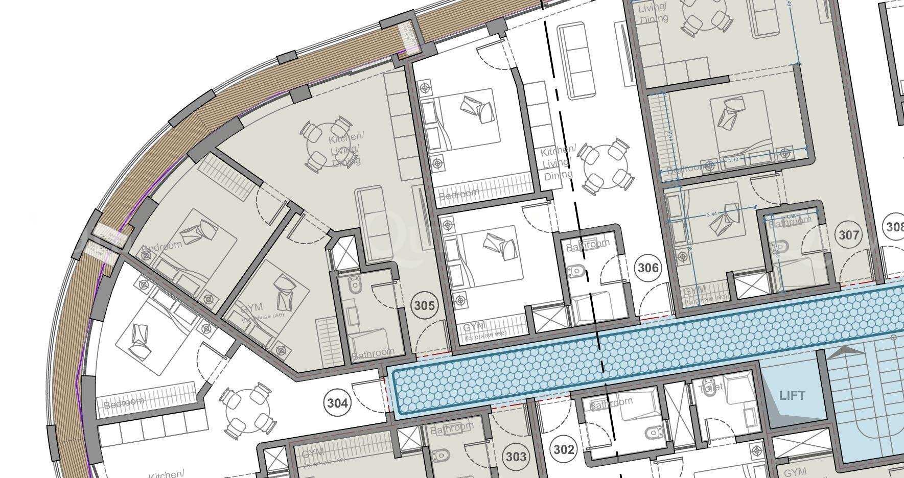 1 Bedroom + Study Shell Form Apartment Balzan