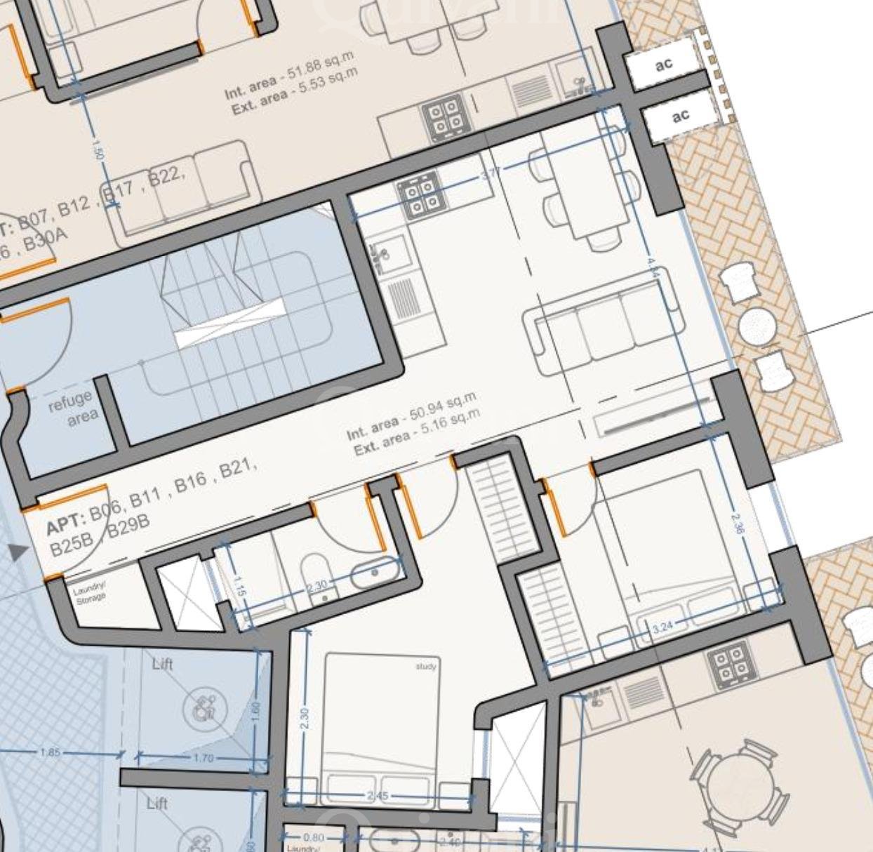 Qawra, Shell form, Apartment