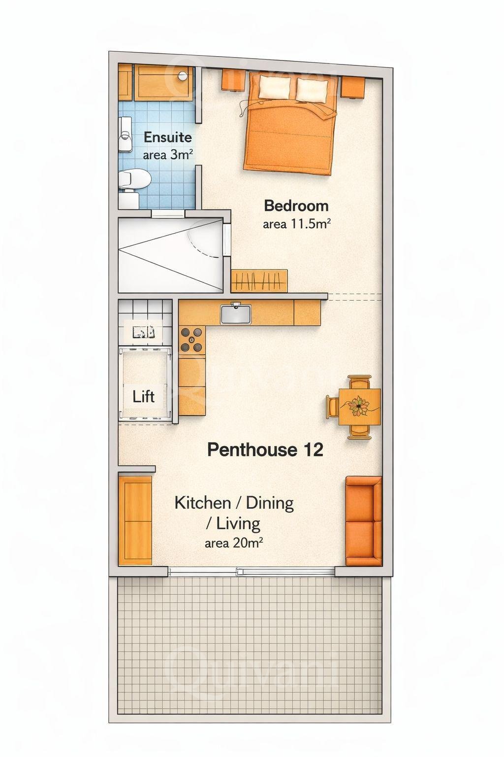 Gwardamangia, Finished, Penthouse